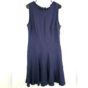 Womens Navy Blue Sleeveless Dress Large ThreeDots Office Casual Business Stretch